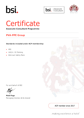 PVA / PPE BSI certificate